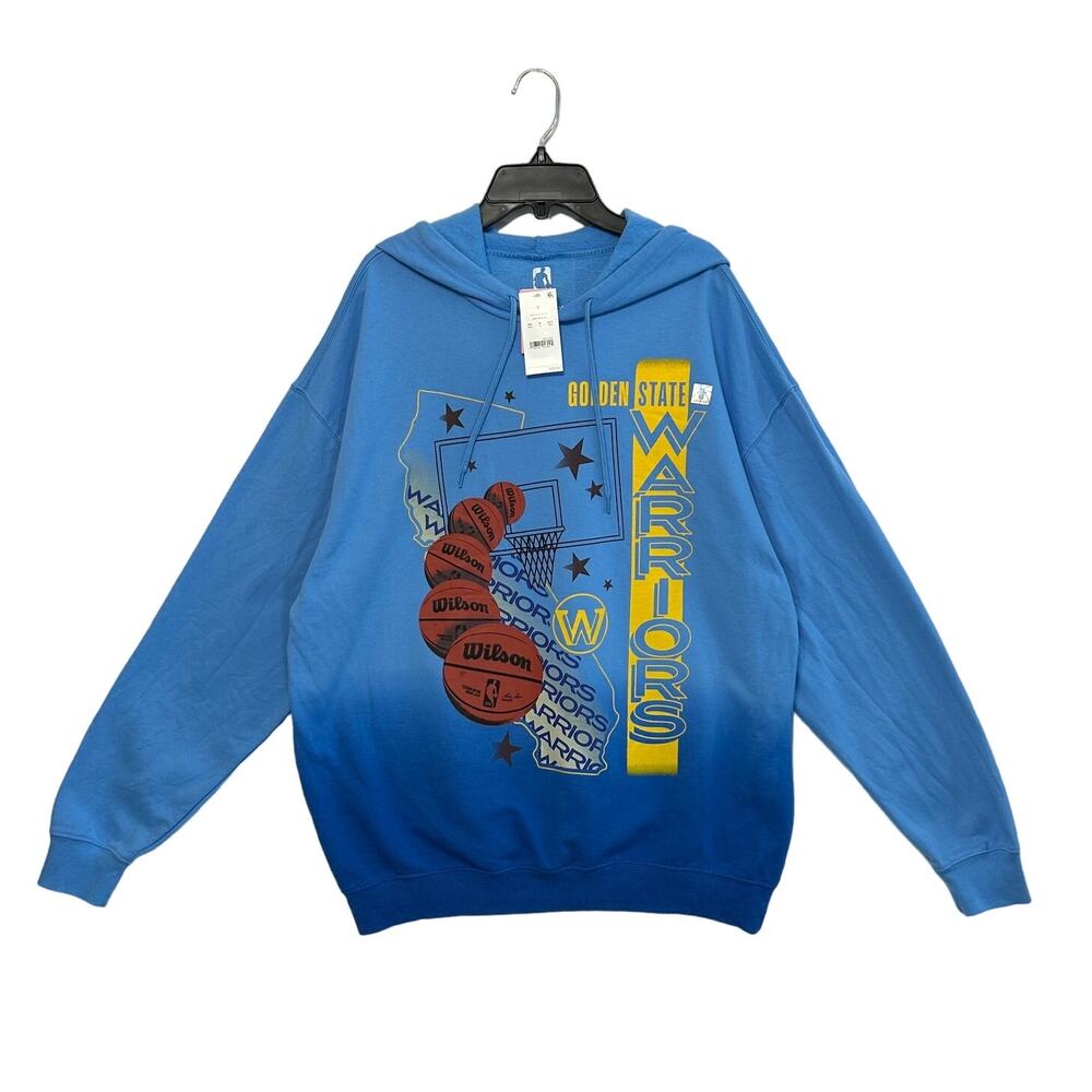 NBA Golden State Warriors Fleece Basketball Hoodie NWT Men's Sz L Bonnie Blue